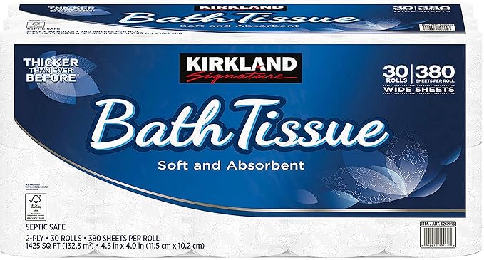 Kirkland Signature Bath Tissue, 2-Ply, 425, 3 Pack (30 count)