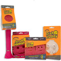 Scrub Daddy Scrub Mommy Dish Wand, Refill Heads, Sponge & Connector Head, Soap Dispensing Dish Brush, Texture Changing Washing Up Sponge, Dual Sided Non Scratch Scourers with Liquid Handle - Pink