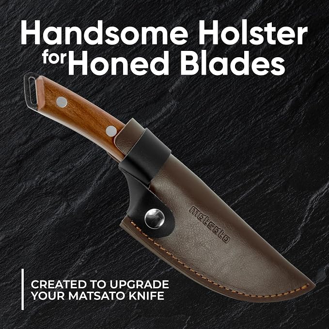 Matsato Kitchen Knife Leather Sheath for Japanese Steel Chef's Knife | Holder Perfect for Cutting and Chopping, 6.3 Inch Matsato Knives holder