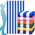 Genovega 6 Packs Oversized 72x40 Inch Stripe Beach Towel Thin Terry Set XL Big Extra Large Accessories Essentials Soft Clearance Super Pool Travel Bath Swim Camping Towels Bulk Men Women Adults Gift