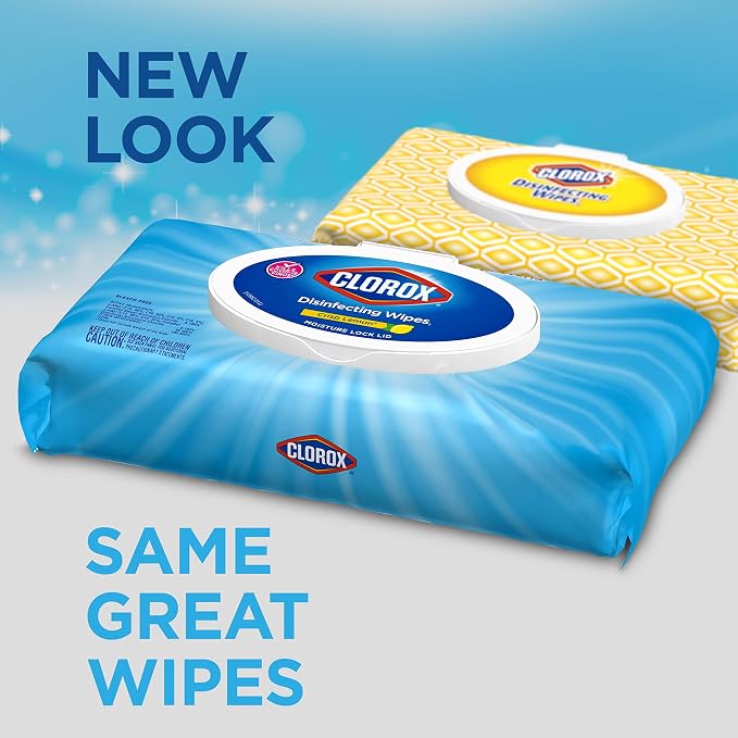 Clorox Disinfecting Cleaning Wipes Flex Pack, Bleach Free, Crisp Lemon, 75 Count (Pack of 2)