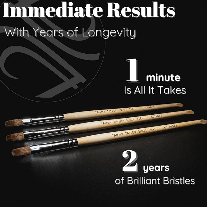 Tammy Taylor Kolinsky Acrylic Nail Brush | Real Sable, Professional Nail Brushes for Acrylic Application | Large