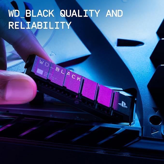 WD_BLACK 1TB SN850P NVMe M.2 SSD Officially Licensed Storage Expansion for PS5 Consoles, up to 7,300MB/s, with heatsink - WDBBYV0010BNC-WRSN