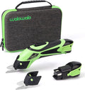 walowalo Electric Fabric Scissors Box Cutter 2 Rechargeable Batteries 2 PCS Blades for Crafts Sewing Cardboard Scrapbooking Leather 4V Li-Ion Power Cordless Shears Cutting (Fast Charge) + Tool Kit