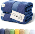 2 Packs Luxury Bath Towels Set, Ultra Soft Skin Bath Towel, Premium Hotel Bathroom Towels, Absorbent Quick Drying & Low Lint for Bathroom Spa Gym & Home Use，Blue Set of 2