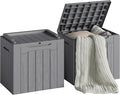 Devoko 30 Gallon Resin Deck Box 2 Pack Outdoor Indoor Waterproof Storage Box for Patio Furniture Pool Accessories Storage for Cushion Garden Tools (Grey, 2 Pack)