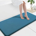 Smiry Memory Foam Bath Mat 47x20, Extra Soft and Absorbent Bathroom Mats, Non Slip Washable Carpet for Floor, Shower and Tub, Peacock Blue