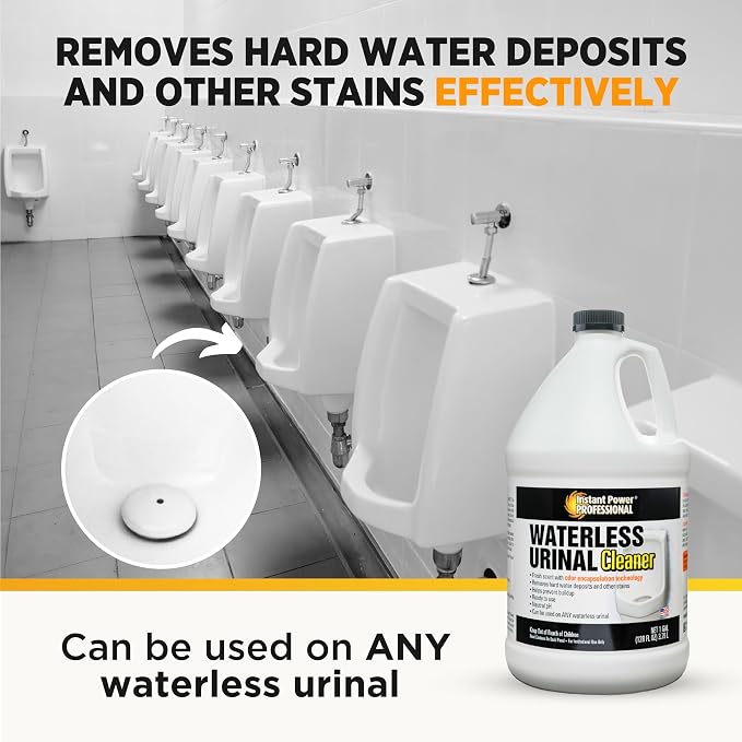 Instant Power Professional Waterless Urinal Cleaner - Urine Remover for Stains and Odors, Urine Deordorizer, Bathroom Cleaning Supplies - 1 Gallon