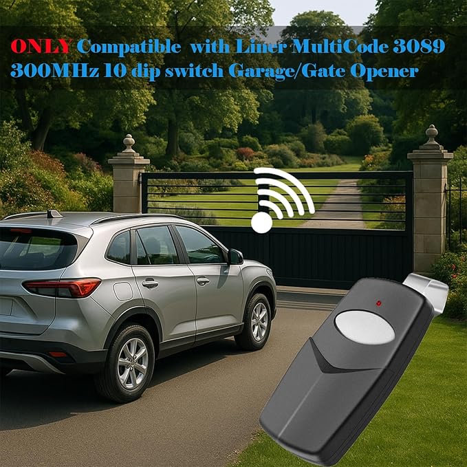 3 for 10 Pin Multicode Stanley Gate Door Opener Remote 300MHz & 310MHz | 10 Dip Switch,Compatible with 10 digit Multi-code Garage Door Opener Control Transmitter,3089 3070 3060 1089 1050