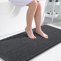 OLANLY Bathroom Runner Rugs 47x24, Soft Absorbent Chenille Bath Rugs, Rubber Backing Quick Dry, Machine Washable Long Bath Mats for Bathroom Floor, Tub and Shower, Home Decor Accessories, Dark Grey