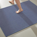 TYUU Large Bathroom Rugs Non Slip Washable Bath Rugs Super Absorbent Bathroom Rug Thin Quick Dry Low Pile Bath Mats, Denim Blue 36"x60"