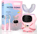 Bendi Kids Electric Toothbrush, U-Shaped Astronaut Design, Ages 2-7, Pink | Sensory-friendly design, 360 whole mouth clean, self-brushing 5 modes, automatic memory, girls 4-6, mouthguard, multi heads