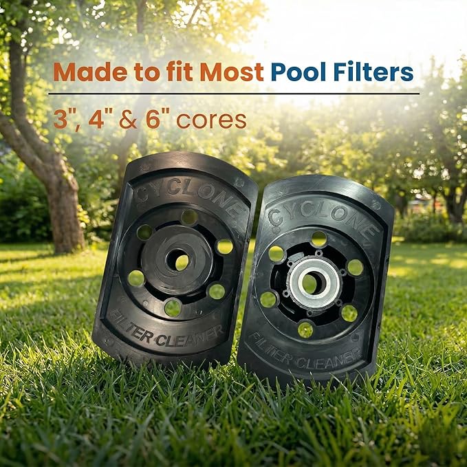CYCLONE FILTER CLEANER PRO – Patented Hose-Powered Spinning Cartridge Filter Cleaning Tool with Folding Tripod Stand & Pro Tool Bag – Cleans 5X Faster – Fits 3”, 4”, 6” ID Pool Filters