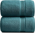 Luxury Bamboo Rayon Oversized Bath Towel Set | 2-Pack | Ultra Soft | Teal | 35% Bamboo Rayon - 65% Zero Twist Cotton | Absorbent Quick-Dry Towels for Bathroom | Ultra Soft | OEKO-TEX Standard 100