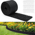 Nuanchu 5.5 in x 20 ft Recycled Rubber Walkway, Black Rubber Mulch Mat Roll | Rubber Mulch Mat Roll for Landscaping Outdoor, Imitation Grass Design for Garden Pathway, Barrier & Edging Border