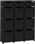 Cube Storage Organizer with 12 Storage Bins Included – Storage Cubes for Home Organization, Toy Storage, Office Storage, Living Room Storage, and General Storage Solution (Black)