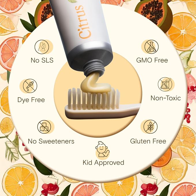 Revitin Toothpaste | Fluoride-Free Prebiotic Citrus Tooth Gel | No SLS, Gluten Free, Dye Free, GMO Free, No Sweeteners | Non-Toxic, Kid Approved, (Pack of 5)