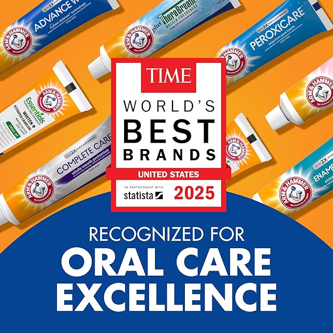 ARM & HAMMER Essentials Fluoride-Free Toothpaste, Whitening + Activated Charcoal Toothpaste, 4 Pack of 4.3oz Tubes, Clean Mint, 100% Natural Baking Soda