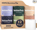 Betterway Bamboo Toilet Paper 3 Ply - Sustainable Toilet Tissue - 12 Long-Lasting Rolls & 360 Sheets Per Roll - Septic Safe - Organic, Plastic & PFAS Free - FSC Certified