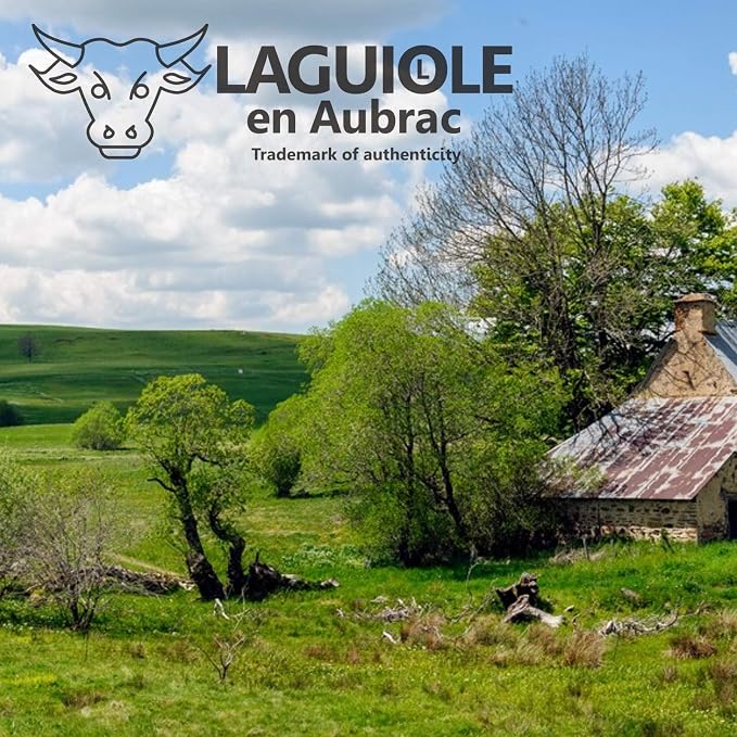 Laguiole en Aubrac Handmade Knife 12 cm Corkscrew L0312GEIF Juniper Wood Handle, Blade and bolsters Stainless Steel