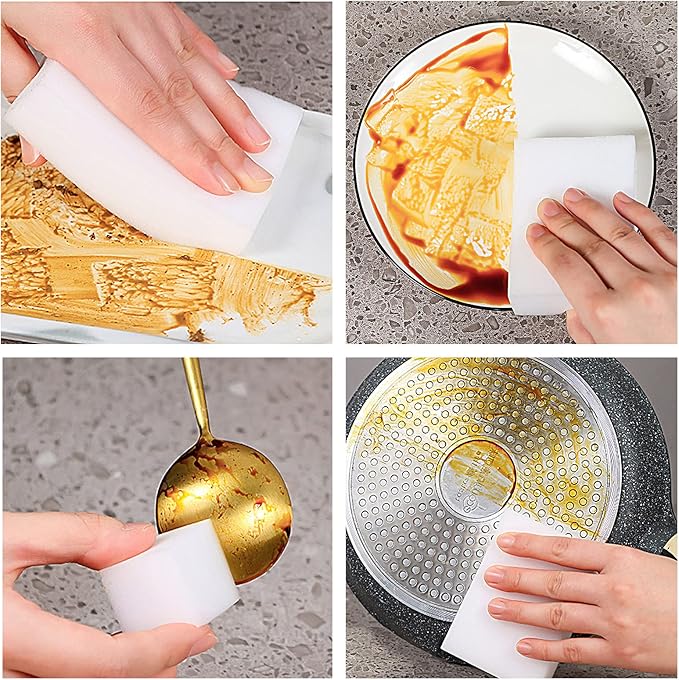 Melamine Sponge, 100Pcs+50Pcs+25Pcs,175pcs in total, Magic Sponge Eraser, Durable Cleaning Foam, Premium Scrubber Pads, for Sinks, Kitchen, Bathroom, Wall, Glass, Shoes, Multi-Purpose Powerful Sponge.