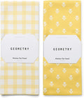 GEOMETRY Tea Towels – Spring & Summer Collection – Quick-Dry, Ultra-Absorbent, Reusable Microfiber Kitchen Towels for Drying & Cleaning - Sunbeam - 2 Pack