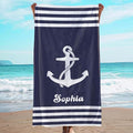 JML Personalized Beach Towel with Name, Custom Anchor Beach Towel, Customized Microfiber Pool Towel, Quick Dry & Absorbent Swim Towel for Adult,Anniversary, Birthday, Summer Holiday,Vacation