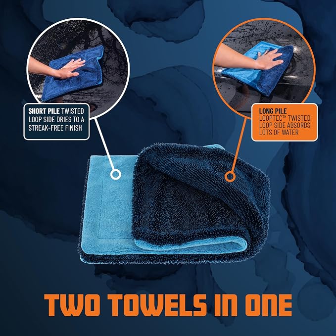 Chemical Guys, Little Megalodon Multi-Purpose Microfiber Towels, 2 Pack