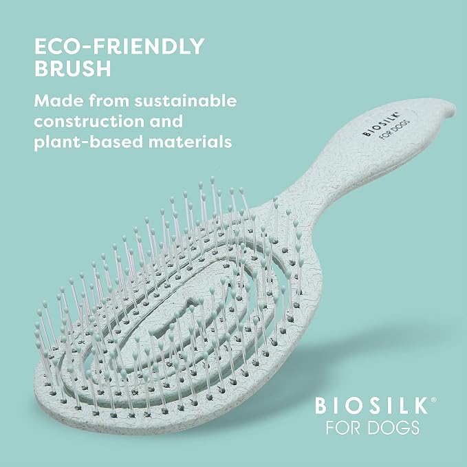 BioSilk for Pets Eco Friendly Detangling Pin Brush for Dogs, Gentle Dog Grooming Brush Designed to Help Remove Knots and Tangles and Support Healthy Coats for All Dogs