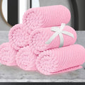 VOOVA & MOVAS Face Towels 6PC, 100% Cotton, 13x13 in, Baby Pink | Thick, Quick Dry, Soft, Absorbent, Luxury Hand Towels, Fluffy Facial Towels, Towel Gift Set