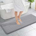 OLANLY Memory Foam Bathroom Runner Rug 59x20, Absorbent Long Bath Mat, Grey | Soft Quick Dry Bath Mat Rugs, Non-Slip, Machine Washable Mat for Bathroom Floor, Tub and Shower, Home Decor Accessories