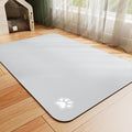 HotLive Dog Food Mat - Absorbent Cat Mat for Food and Water, No Stains Pet Feeding Bowl Mat, Easy to Clean Pet Placemats, Quick Dry Dog Water Dispenser Mat for Messy Drinkers | Paw Light Grey 12"x 19"