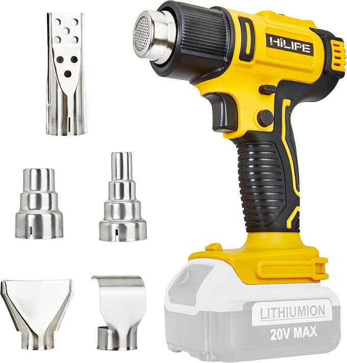 Cordless Heat Gun for DeWALT 20v Battery(Not included Battery) | Heat Gun with LCD Digital Display,2-Temp Setting Max 1022°F(550°C),Hot Air Gun for Shrink Wrapping, Tube Bending(No Battery)