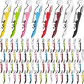 Raiten 100 Pack Waiter Corkscrew Wine Opener Double Hinged Wine Key Bottle Opener with Foil Cutter Heavy Duty Professional Corkscrew for Bartender Server Sommelier (Mix Color)
