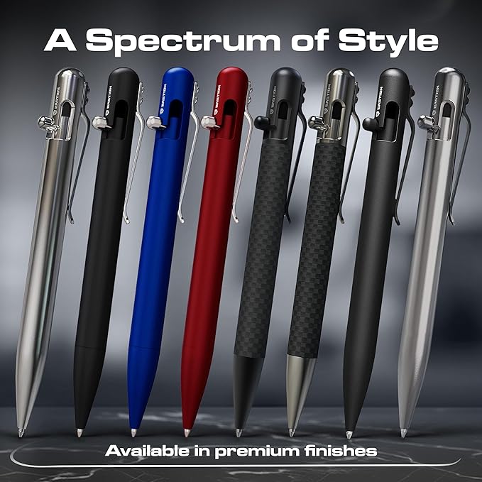 BASTION Bolt Action Pen, Titanium Silver, HyperBolt & ZeroSeam EDC Pen, Refillable Titanium Writing Pen, Premium Graduation Gift, Flagship Executive Pocket Pen