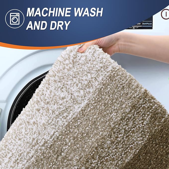 OLANLY Bathroom Runner Rugs Mat 47x20, Extra Soft Absorbent Microfiber Bath Rugs, Rubber Backing, Quick Dry, Washable Long Bath Mats for Bathroom Floor, Tub and Shower, Home Decor Accessories, Coffee