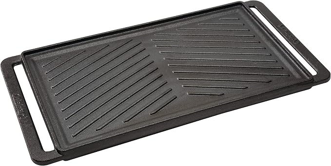 Cuisinart CCP-2000 Reversible Cast Iron Grill/Griddle Cookware Plate, Ribbed Grill & Smooth Flat Top Griddle and Cuisinart CSBK-400, Smashed Burger Kit, Cast Iron