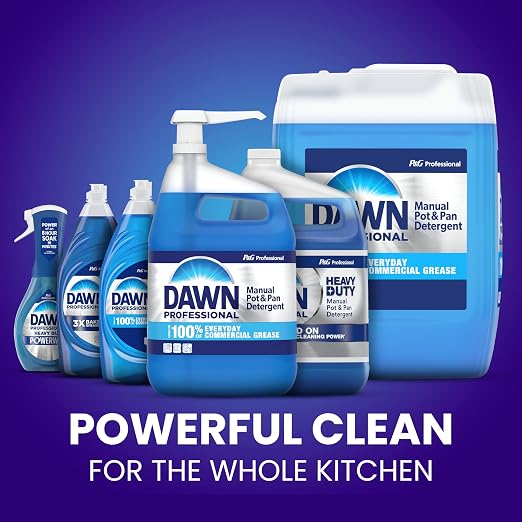 Dawn PRO Heavy Duty Manual Pot and Pan Detergent, Dish Soap Liquid for Dishwashing by Hand, Bulk Concentrate for Commercial Use, 1 gal (Case of 4)