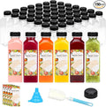 TOMNK 150pcs Juice Bottles, 16oz Reusable Plastic Juice Bottles with Caps and Labels, Funnel, Brush Beverage Containers for Juicing, Smoothies, Tea, Milk