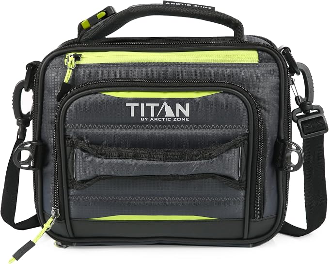 Arctic Zone Titan Deep Freeze Fridge Expandable Insulated Horizontal Lunch Pack, Grey | Durable, insulated lunch bag with leak proof, easy clean lining, keeps food fridge cold up to 6 hours, for adults and kids