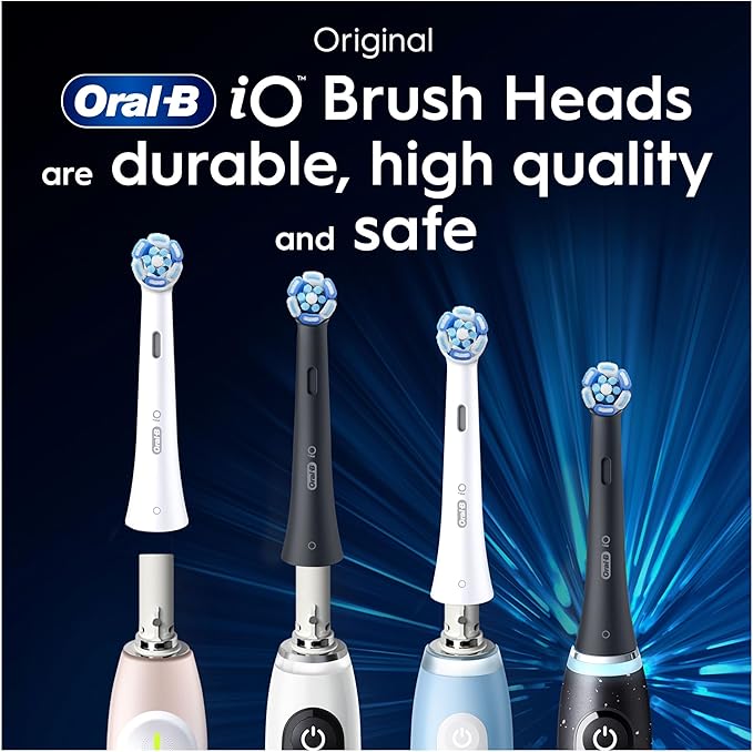 Oral-B Ultimate Clean Genuine White Replacement Brushes Set of 8 Deep Brushing Dental Plaque Removal Round Brush for Oral B iO Electric Brushes