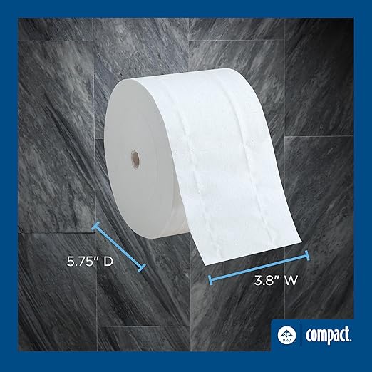 Georgia-Pacific Compact Coreless 2-Ply Recycled Toilet Paper by GP PRO (Georgia-Pacific), 19378, 1,500 Sheets Per Roll, 18 Rolls Per Case