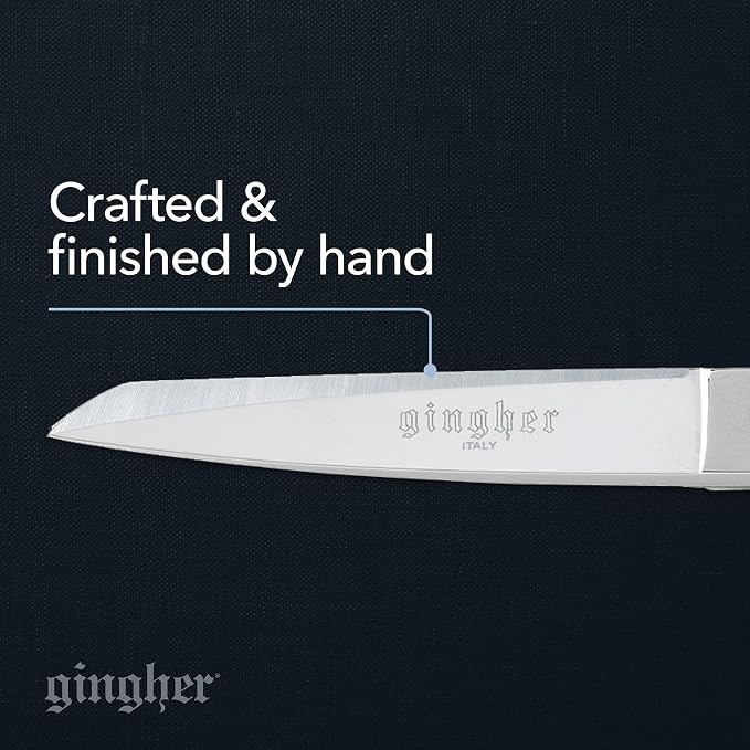 Gingher 8" Professional Dressmaker Scissors for Fabric Cutting, Razor-Sharp Knife-Edge Blades, Precise Cuts for Sewing & Quilting, Heavy-Duty Forged Steel with Protective Sheath, Made In Italy