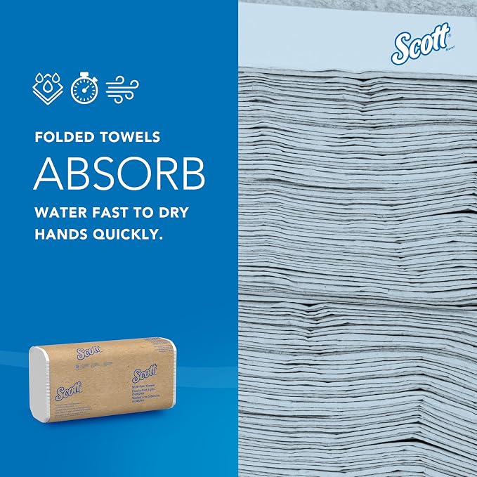 Scott Professional Multifold Paper Towels, Bulk, 12 x 250 Sheets (58091) | Universal, Standard Tier, Absorbency Pockets, Compressed, White, Compatible with Universal Folded Towel Dispensers