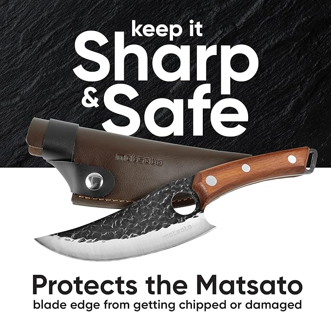 Matsato Kitchen Knife Leather Sheath for Japanese Steel Chef's Knife | Holder Perfect for Cutting and Chopping, 6.3 Inch Matsato Knives holder
