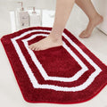 COSY HOMEER Extra Thick Bath Linen Sets Rugs - Anti-Slip Bath Mats Soft Plush 100% Strong Polyester Living Room Bathroom Water Absorbent(Red,20x32 - Inches)