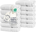 Chakir Turkish Linens | Hotel & Spa Quality 100% Cotton Premium Turkish Towels | Soft & Absorbent (12-Piece Washcloths, White)