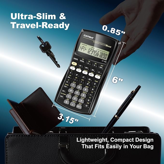 CATIGA Financial Calculator Business Analyst Master, TVM, IRR, NPV, Cash Flow, Amortization & Break-Even, Perfect for Real Estate, Banking, Accounting & Finance Professionals, 10-Digit LCD, CF-300