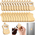 Vesici 24 Pcs Magnetic Wood Bottle Opener 2.5" DIY Bamboo Baby Bottle Shape Beer Opener Baby Shower Favors Wooden Beer Openers Fridge Refrigerator Magnet Gift for Guests Wedding Party Souvenirs
