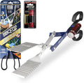 BBQ Croc 3 in 1 Barbecue Tool 18-inch - Extra Light and Long Tongs, Spatula and Grill Scraper (Blue) (18 inch with Flashlight)